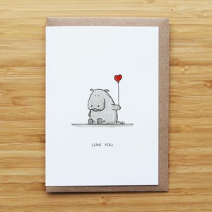 Liebe Hippo Karte