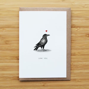 Love crow card