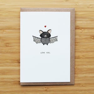 Tarjeta de murciélago del amor