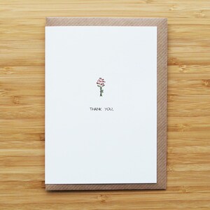 Tarjeta de agradecimiento con flores