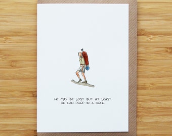 Hiking Man Poop Card