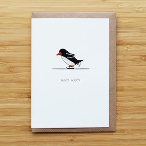 Pinguin Eislaufen Weihnachtskarte