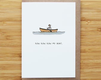 Row Boat Card - Sailor - Birthday - Recycled Card