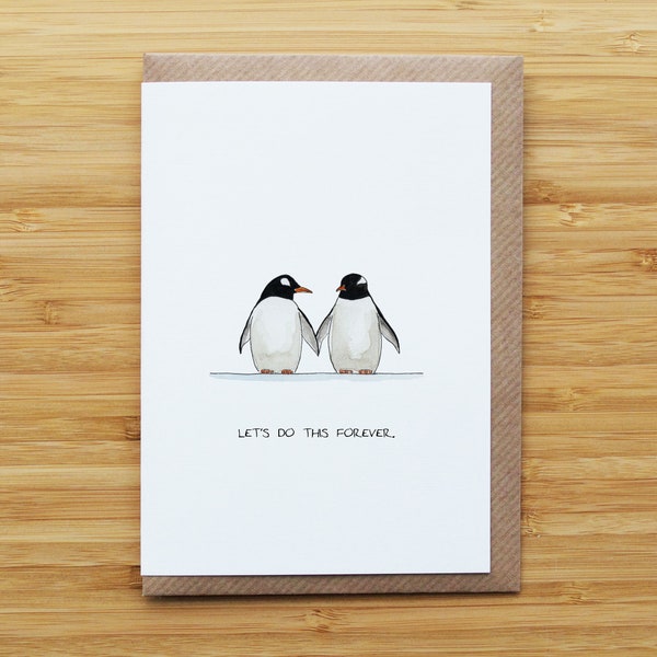 Carte amour pingouin