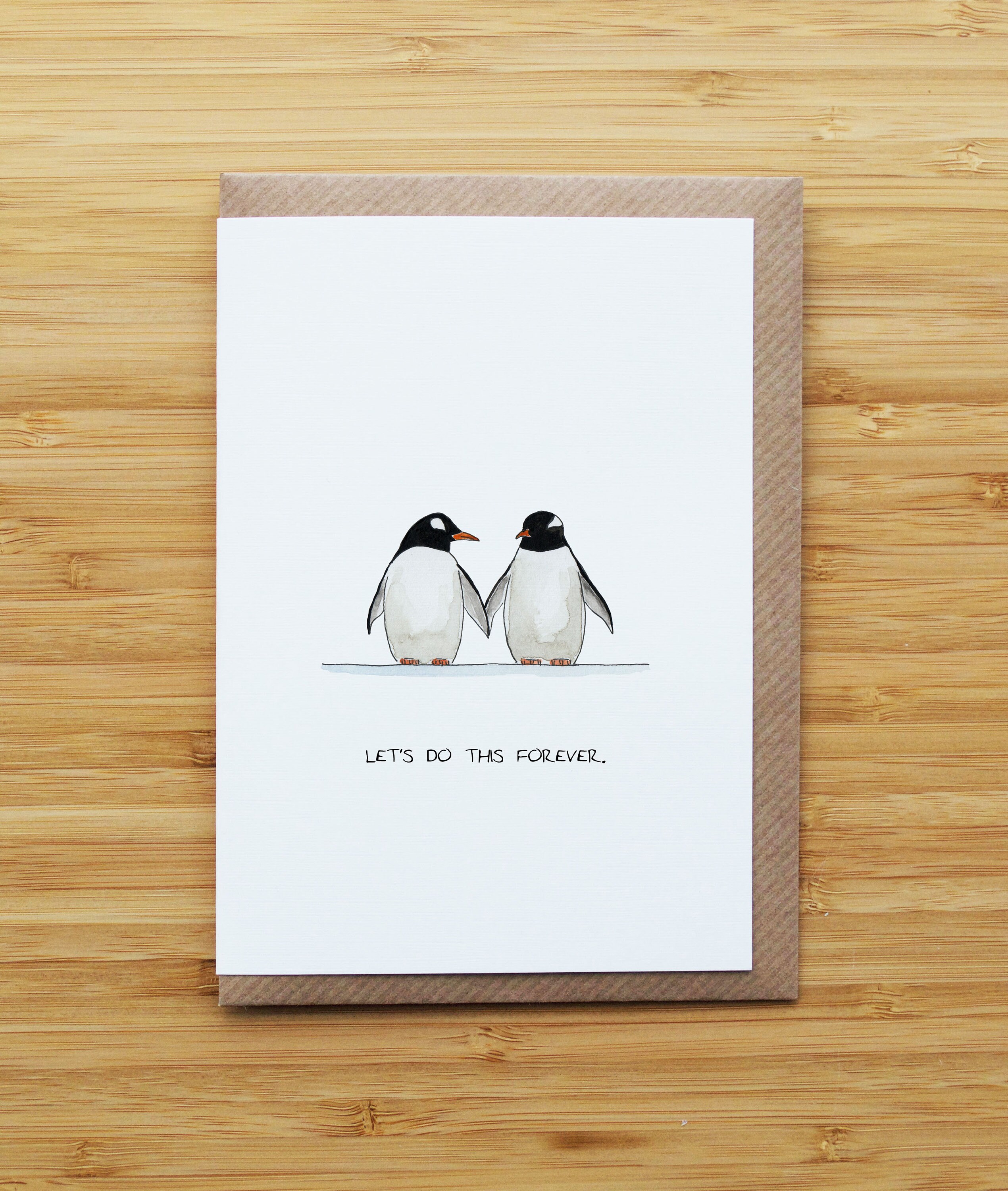 Penguin Love Card or Print - Etsy UK