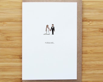 Wedding Couple Card - Marriage - Bride & Groom - Recycled