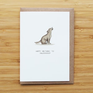 Tarjeta de cumpleaños de lobo - Bonita - Tarjeta reciclada
