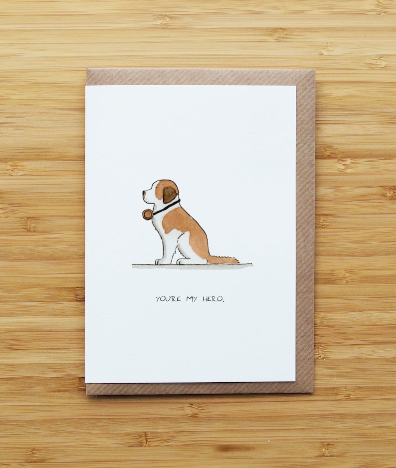 St. Bernard Dog Card Card (Caption)