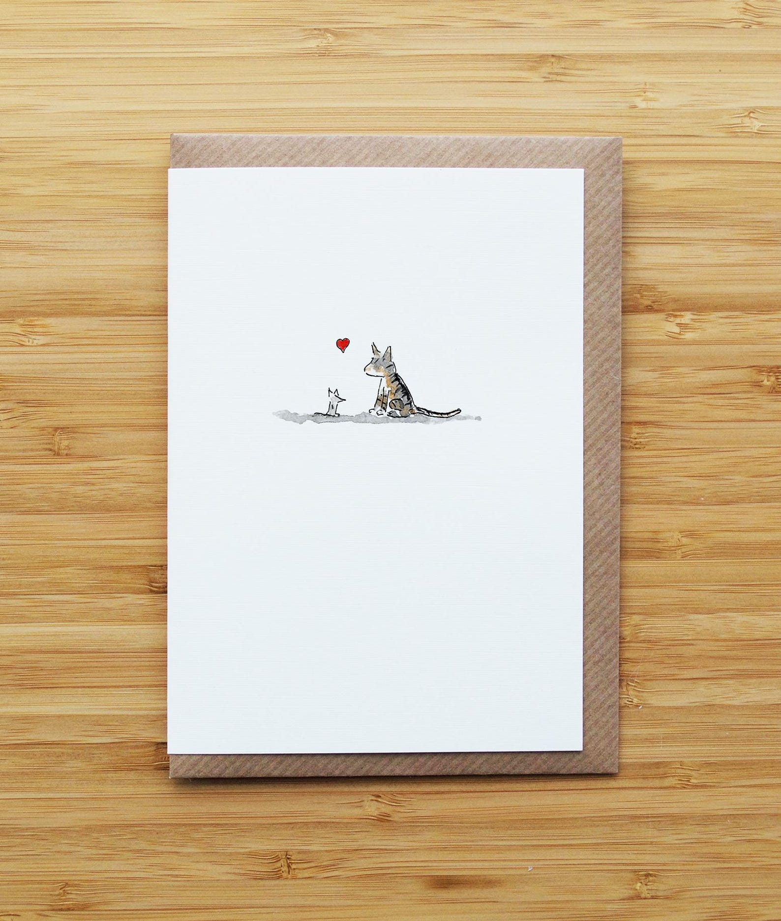 Love Cat & Mouse Card - Cute - Valentines - Heart - Recycled - Etsy