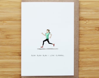 I Love Running (Woman) Card