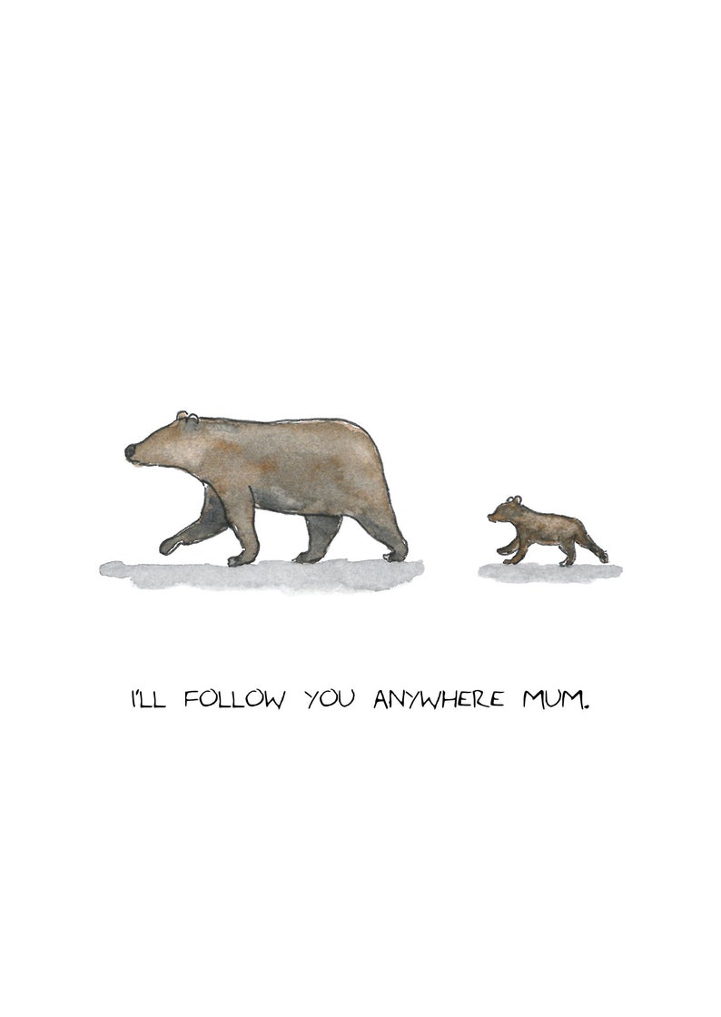 Mother Bear Card or Print - Etsy