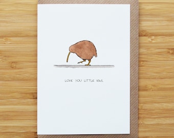 Kiwi Card - Cute - New Zealand - Recycled Card