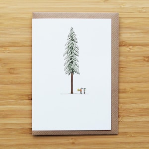 Carte de Noël grand arbre étoilé