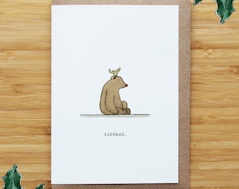 Reindeer Bear Christmas Card