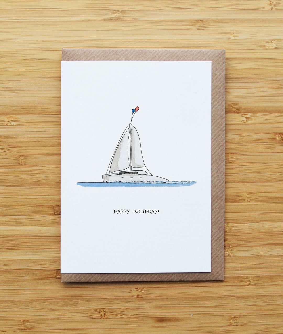 Catamaran Birthday Card or Print Etsy