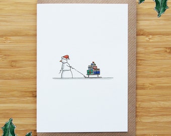 Snowman Presents Christmas Card