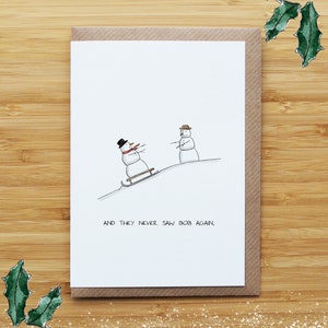 Snowman Sledge Christmas Card