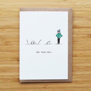 Snowman and Shark Christmas Card - Funny - Recycled Card