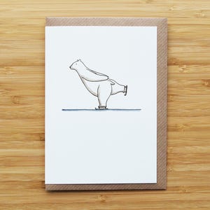 Carte de patinage sur glace ours polaire