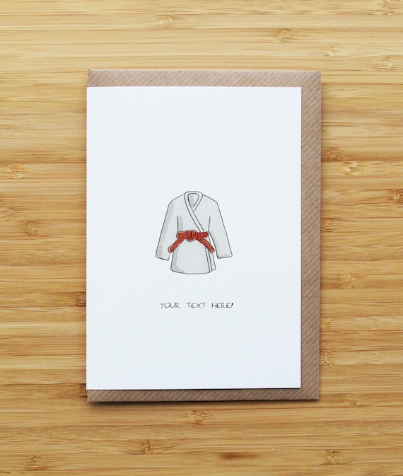 Karate, Taekwondo, Judo or MMA Belt card (Multiple Colours Available!) and Custom Text