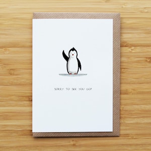 Tarjeta de despedida de pingüino