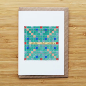 Spersonalizowana karta do gry w Scrabble – gry planszowe – karta z recyklingu