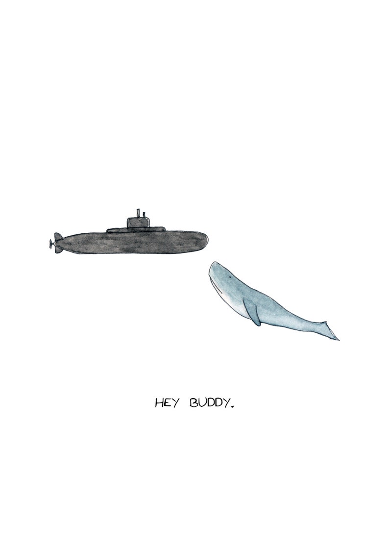 Whale and Submarine Card zdjęcie 3