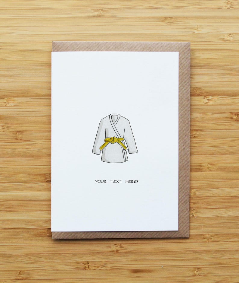 Karate, Taekwondo, Judo or MMA Belt card (Multiple Colours Available!) and Custom Text image 2