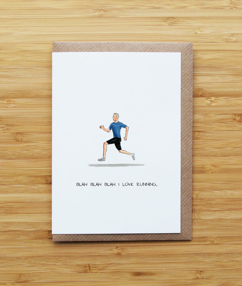 I Love Running Man Card Card