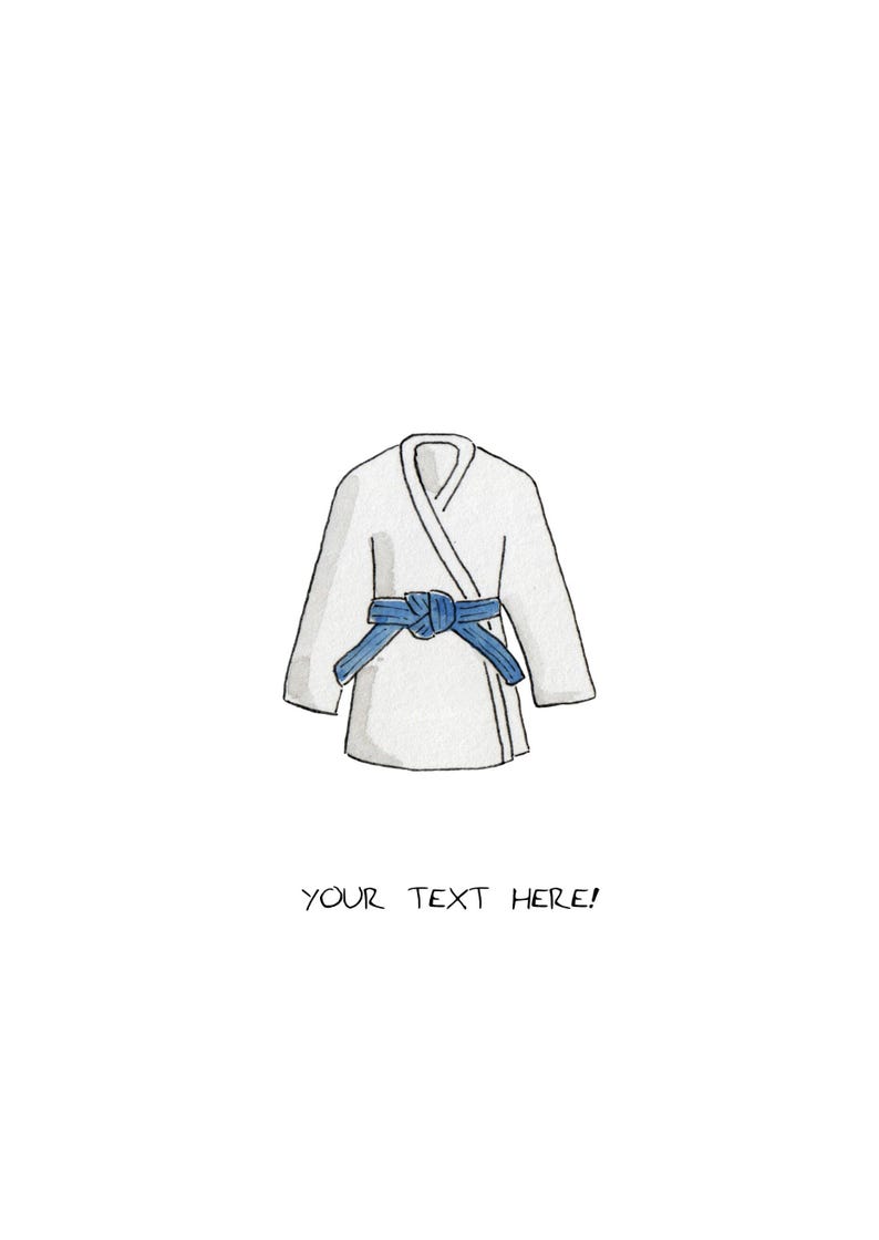 Karate, Taekwondo, Judo or MMA Belt card (Multiple Colours Available!) and Custom Text image 4