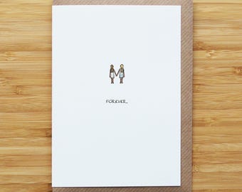 Forever Women Couple Card - Love & Valentines - Lesbian - Recycled Card