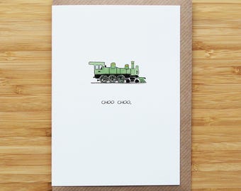 Choo Choo Train Card - Train Lover - Recycled Card