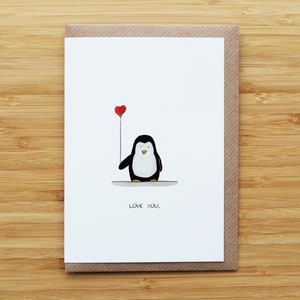 Carte Pingouin d'amour