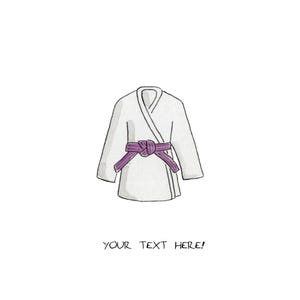 Karate, Taekwondo, Judo or MMA Belt card (Multiple Colours Available!) and Custom Text image 5