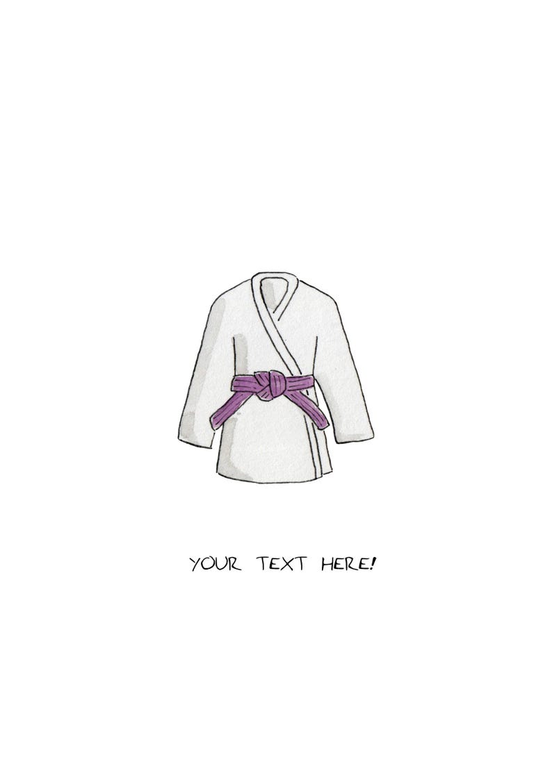 Karate, Taekwondo, Judo or MMA Belt card (Multiple Colours Available!) and Custom Text image 5