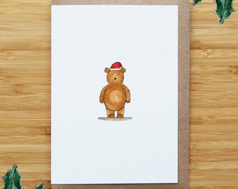 Teddy Christmas Hat Christmas Card