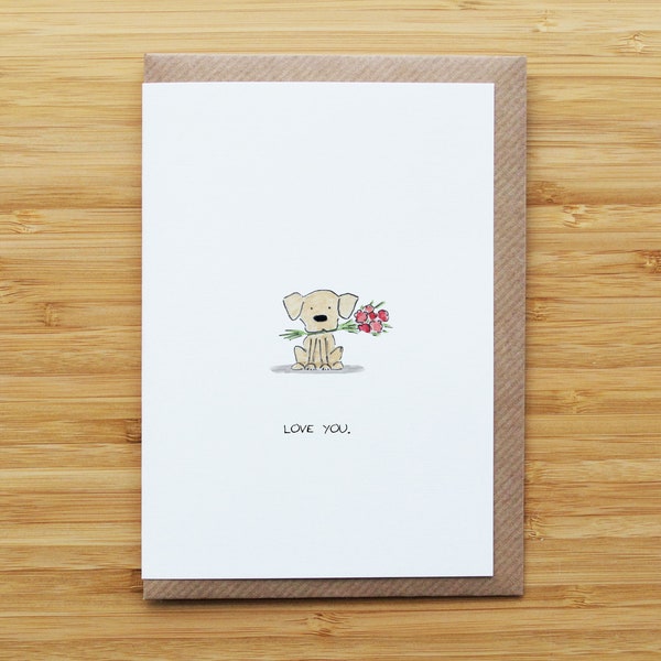 Dog and Flowers Card