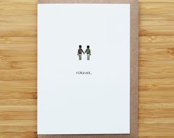 Forever Men Couple Card - Love & Valentines - Gay - Recycled Card