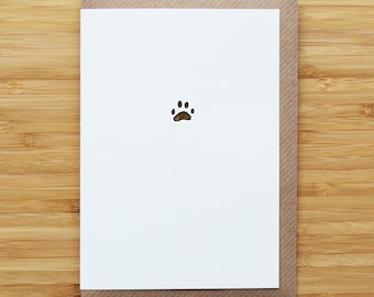 Pfötchenabdruckkarte - Schlicht - Hund - Recycled Karte
