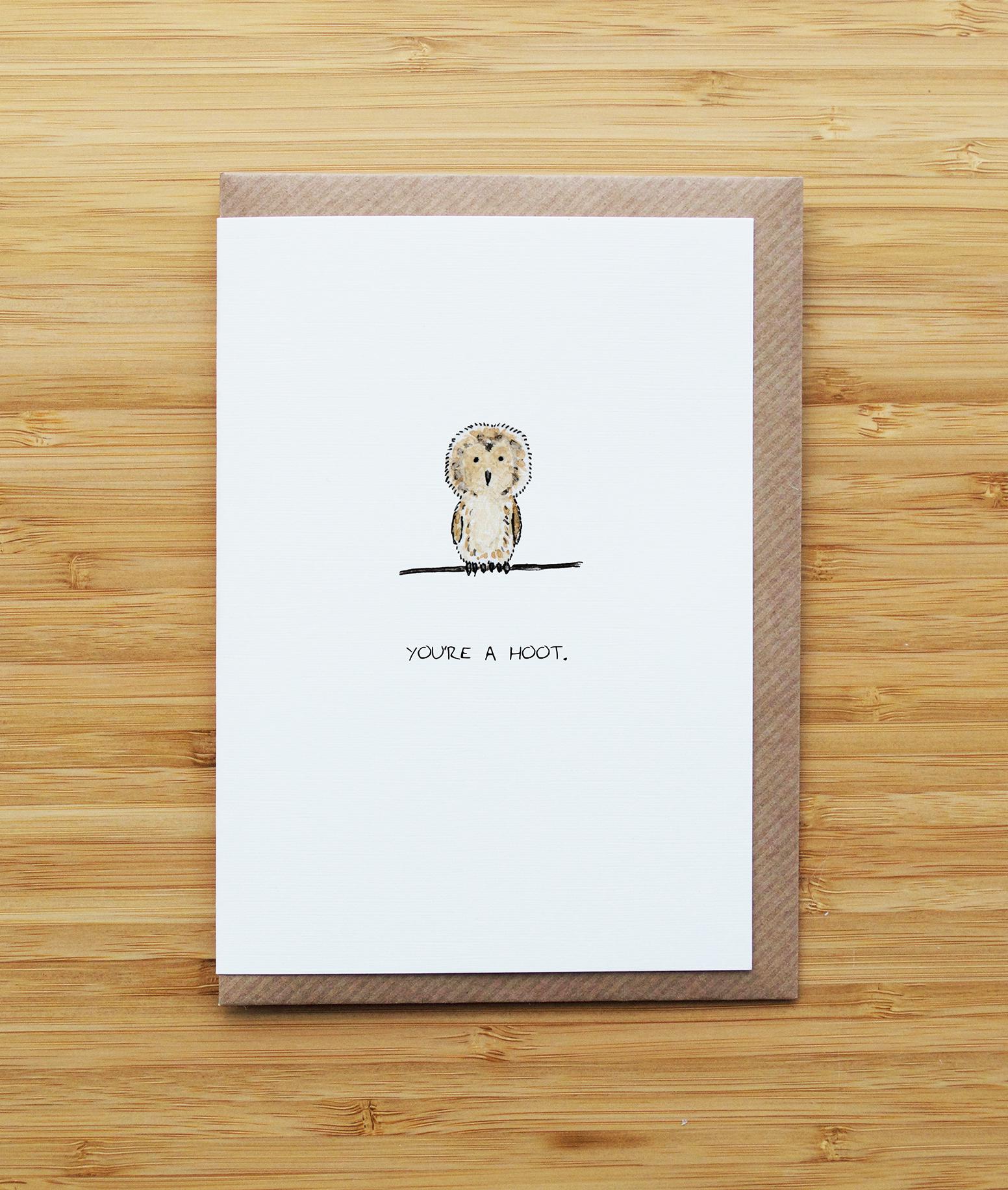 Cute Owl Card - Love & Valentines - Recycled Card