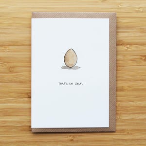 Un Oeuf (French Egg) Card - Funny - Dad Joke - Recycled Card