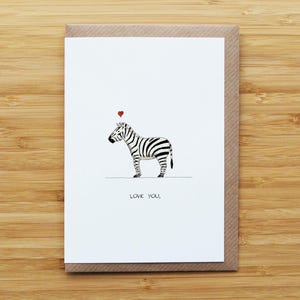 Carte amour zèbre