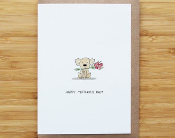 Dog and Flowers - Mother's Day Card
