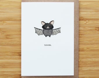 Bat Card - Cute - Recycled Card