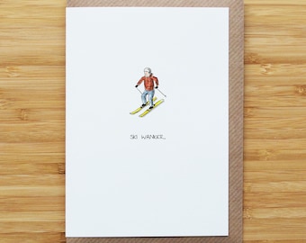 Ski Wanker Card - Funny - Husband - Birthday - Recycled Card