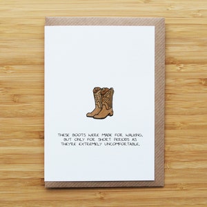 Cartão de botas de cowboy