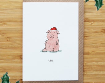 Christmas Pig Christmas Card