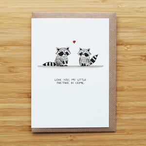 Carte amour ratons laveurs