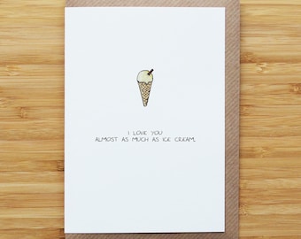 Ice Cream Love Card - Love & Valentines - Recycled Card