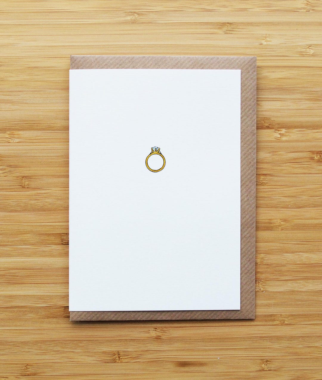 Engagement Ring Card - Cute - Simple - Recycled Card - Etsy